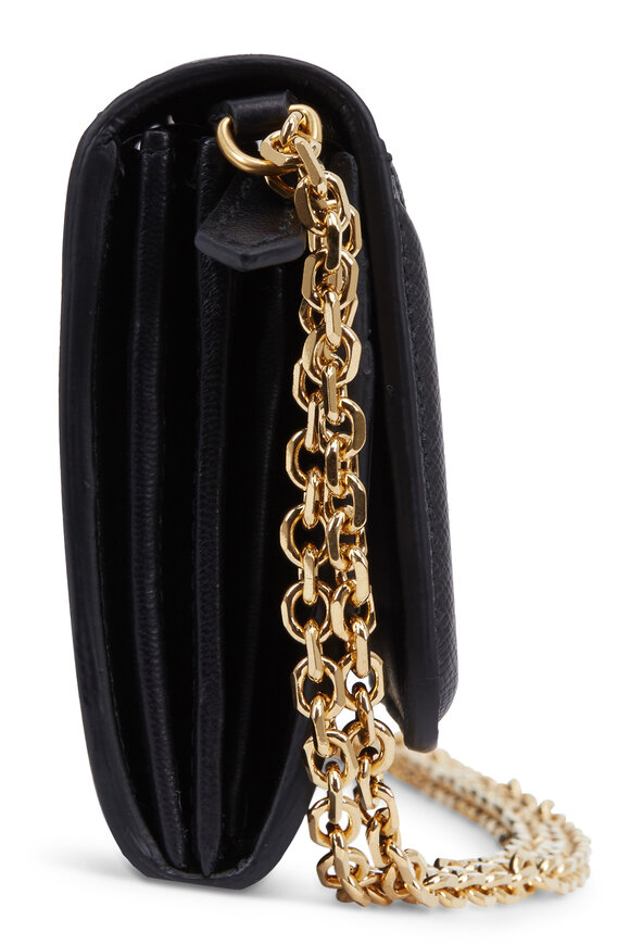 McQueen - Black Leather Detachable Chain Wallet