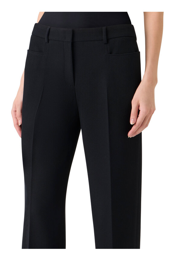 Akris Punto Mikka Black Virgin Wool Straight Leg Pant - view 5
