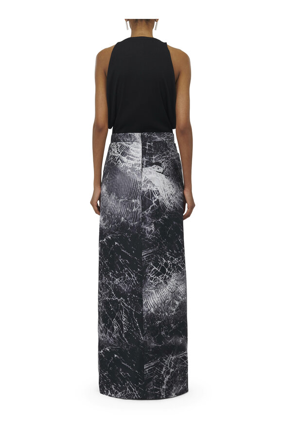 McQueen - Black Silk Twill Smashed Glass Skirt