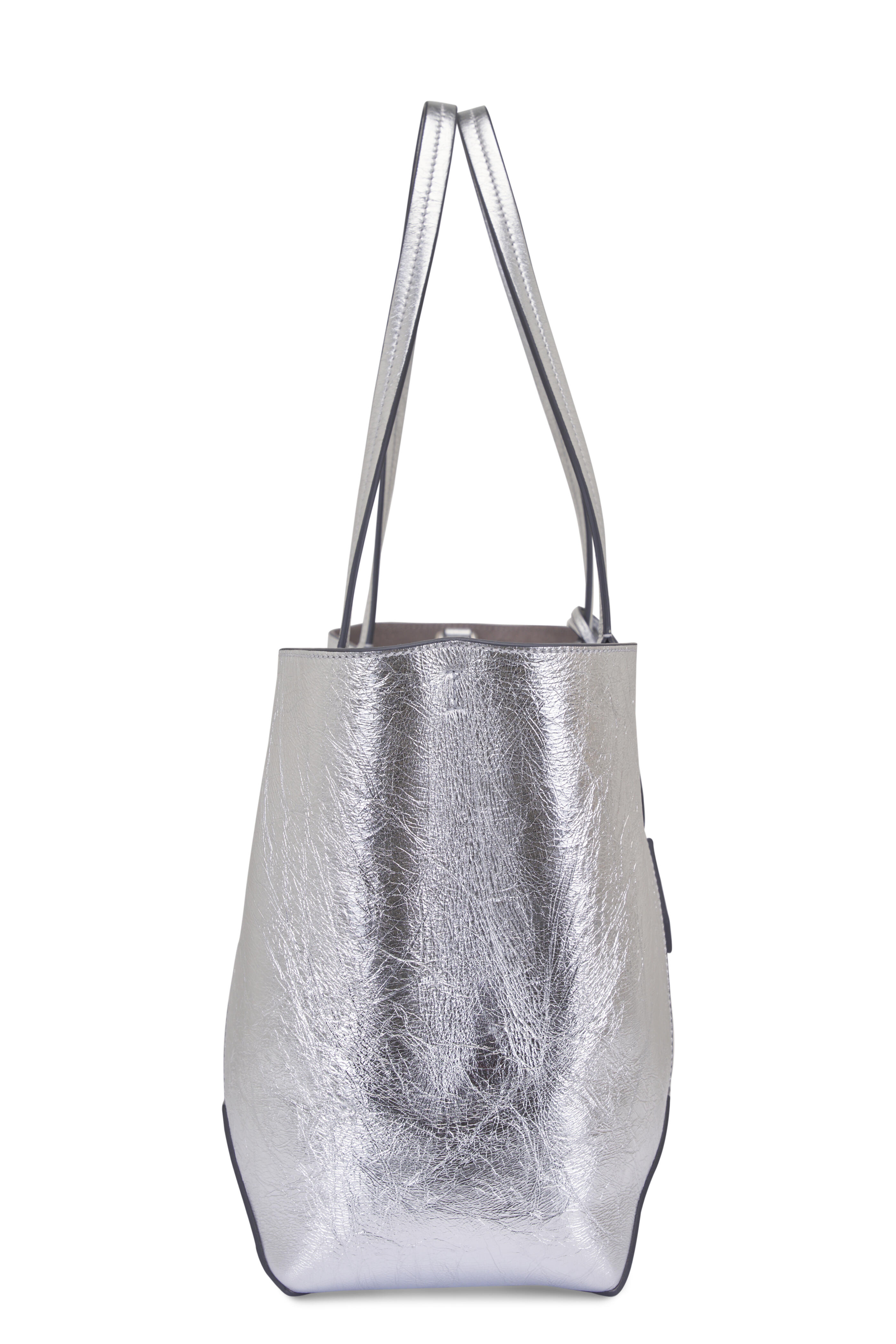 Jimmy Choo - Diamond Antique Silver Leather Tote