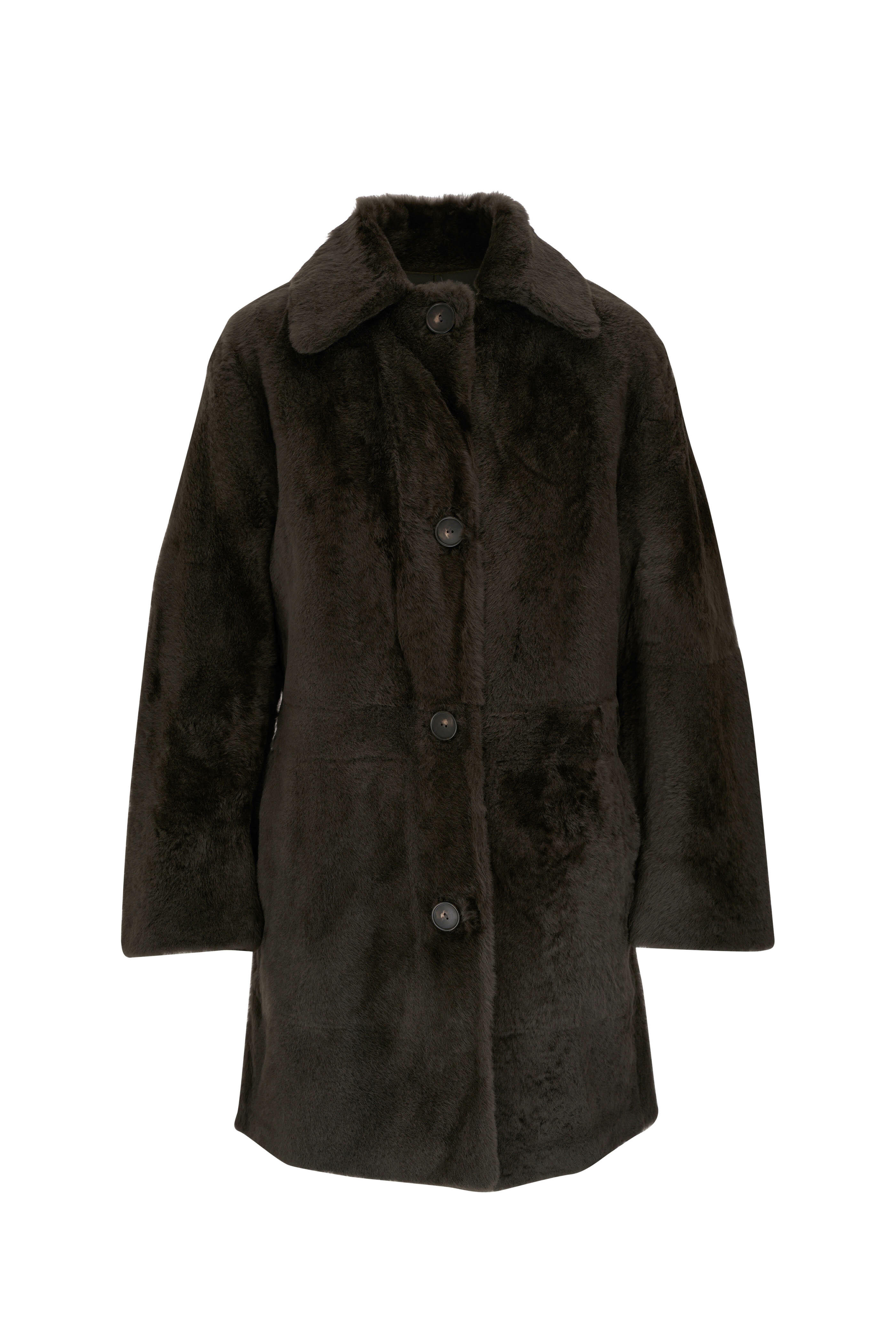 Vince shearling coat on sale womens