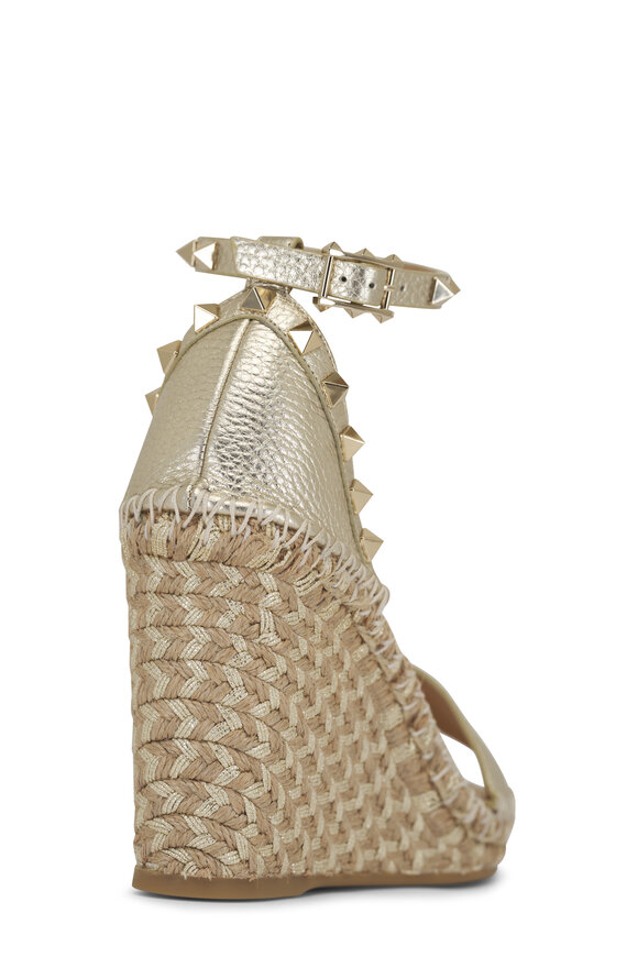 Valentino Garavani - Platino Rockstud Wedge Espadrille, 105mm