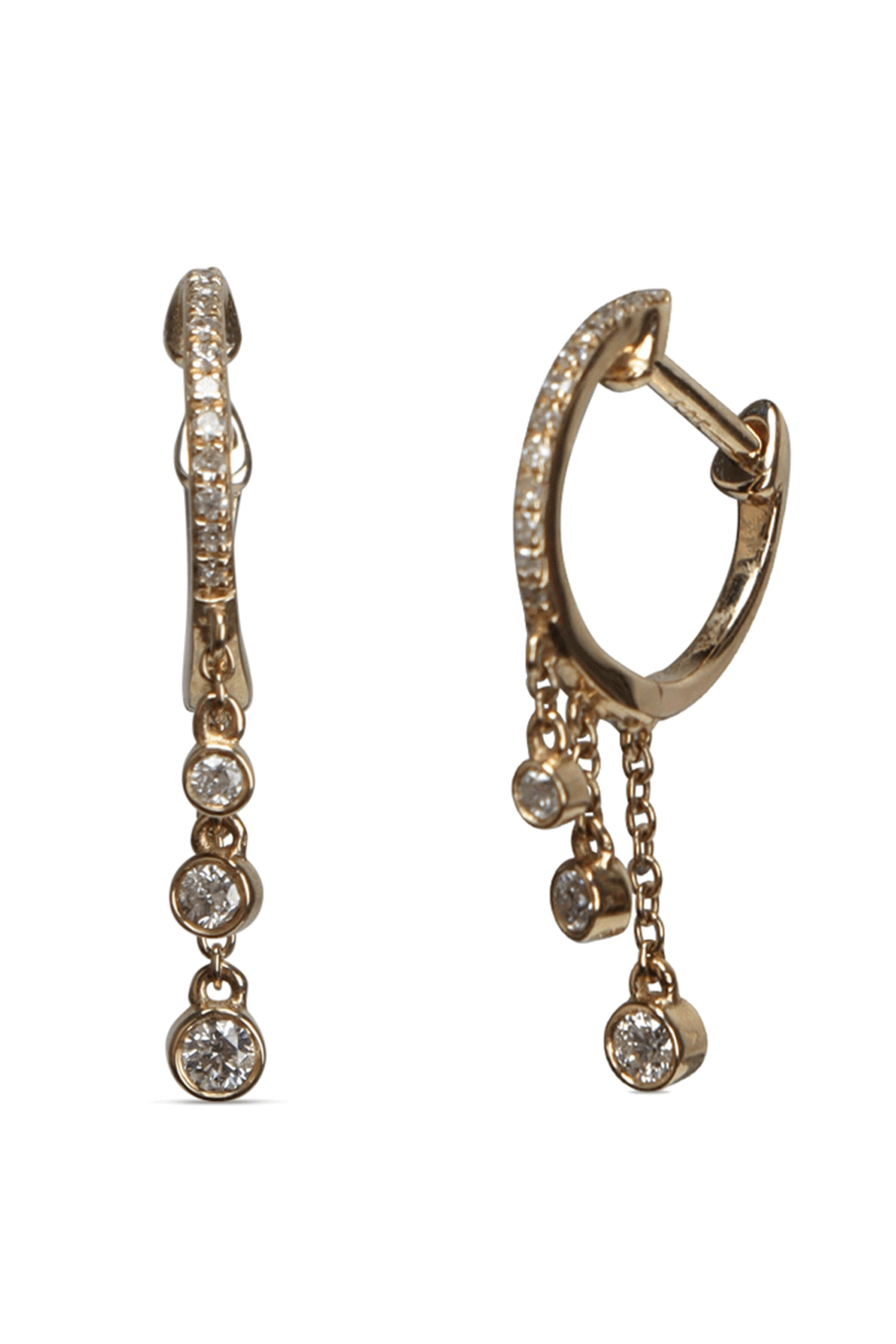 Loree Rodkin - Tiny Diamond Chain Huggie Hoops