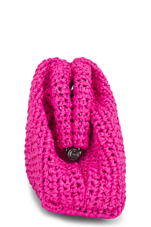 Maria La Rosa - Mini Game Fuchsia Crochet Clutch