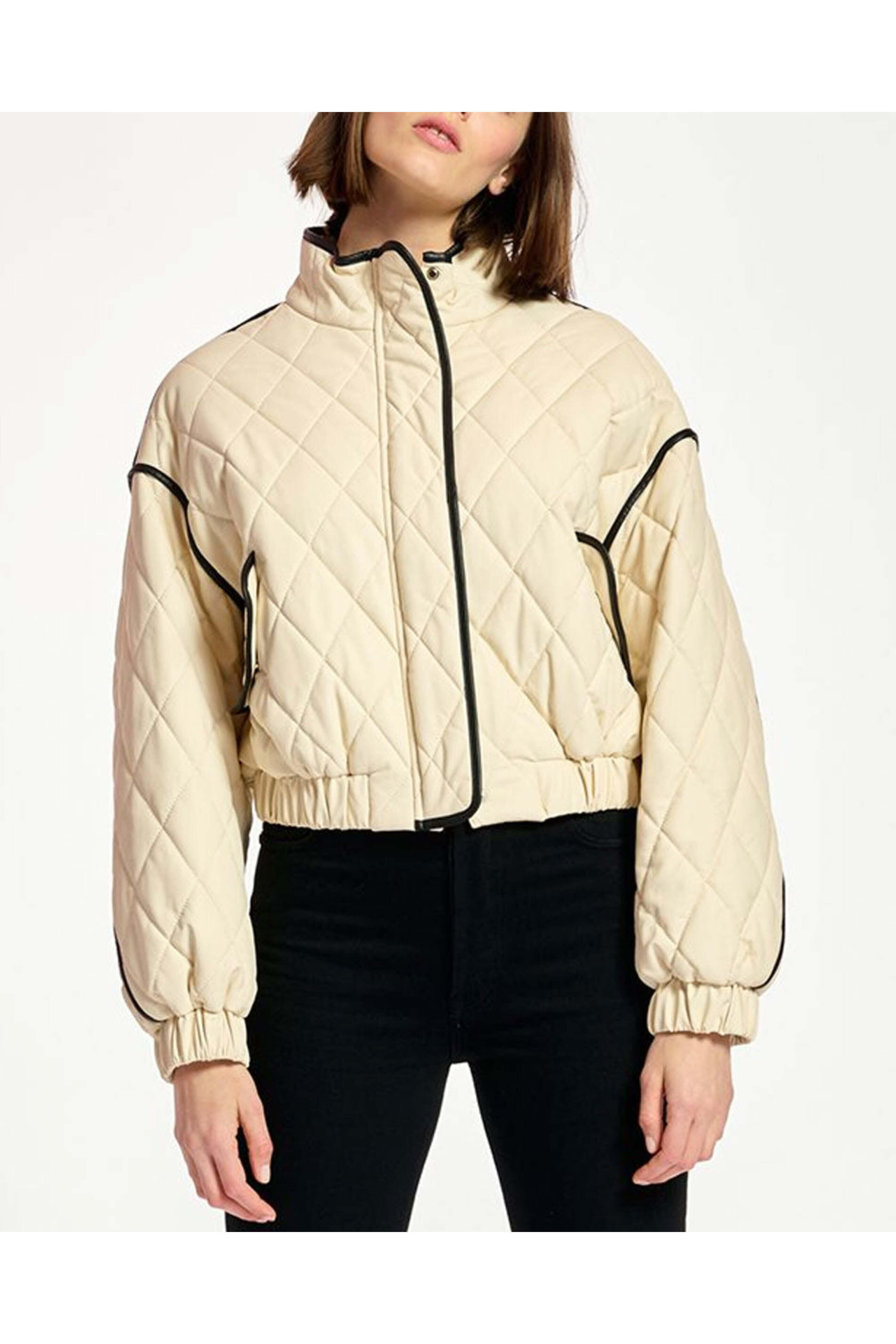 【Essentiel Antwerp】◆フリルアウター◆ベルト付き◆2 Pink knitted jacket with pearl buttons | Essentiel Antwerp