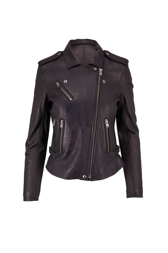 IRO - Newhan Strong Blue Leather Jacket