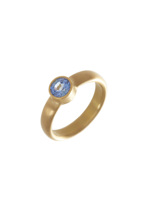 Caroline Ellen - 22K Yellow Gold Blue Sapphire Ring