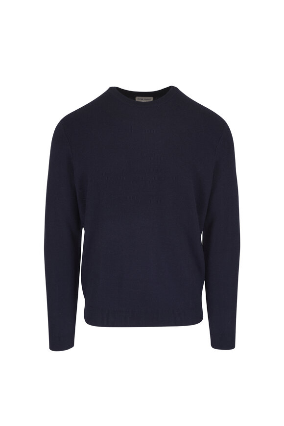 Peter Millar Autumn Crest Navy Honeycomb Crewneck Sweater - view 1