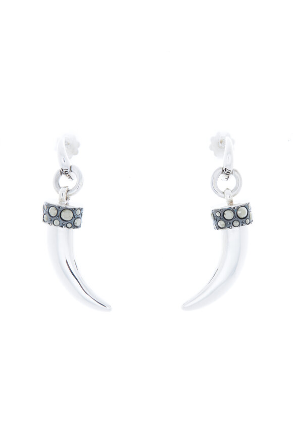 Pomellato - Sterling Silver Marcasite Horn Earrings