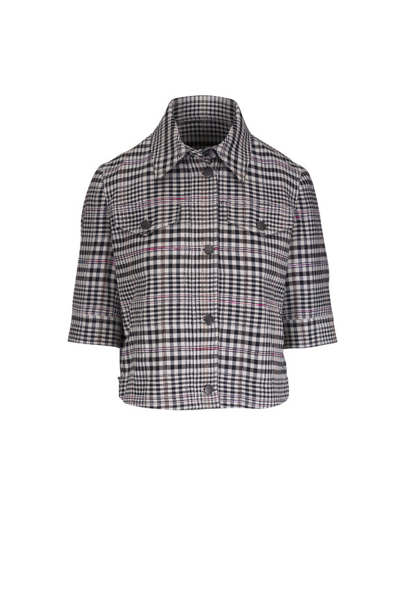 Akris Punto - Black & Cream Cotton Stretch Tweed Jacket