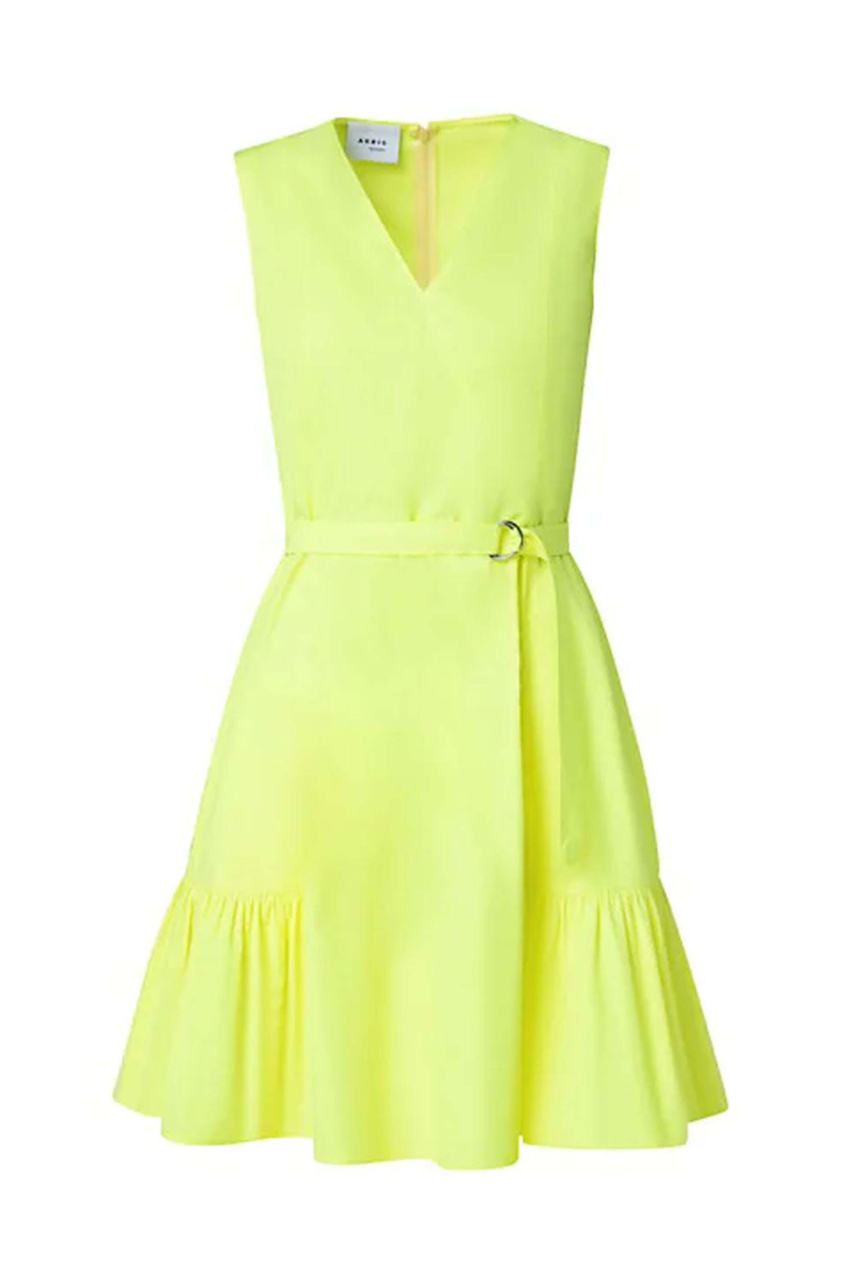 Akris Punto - Neon Yellow Sleeveless V Neck Dress