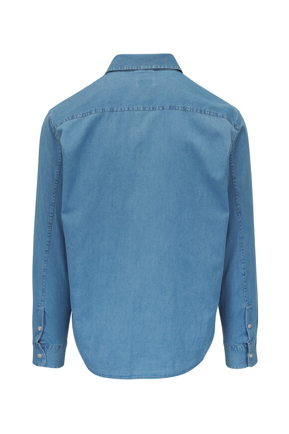 Zegna - Blue Cotton & Cashmere Denim Sport Shirt