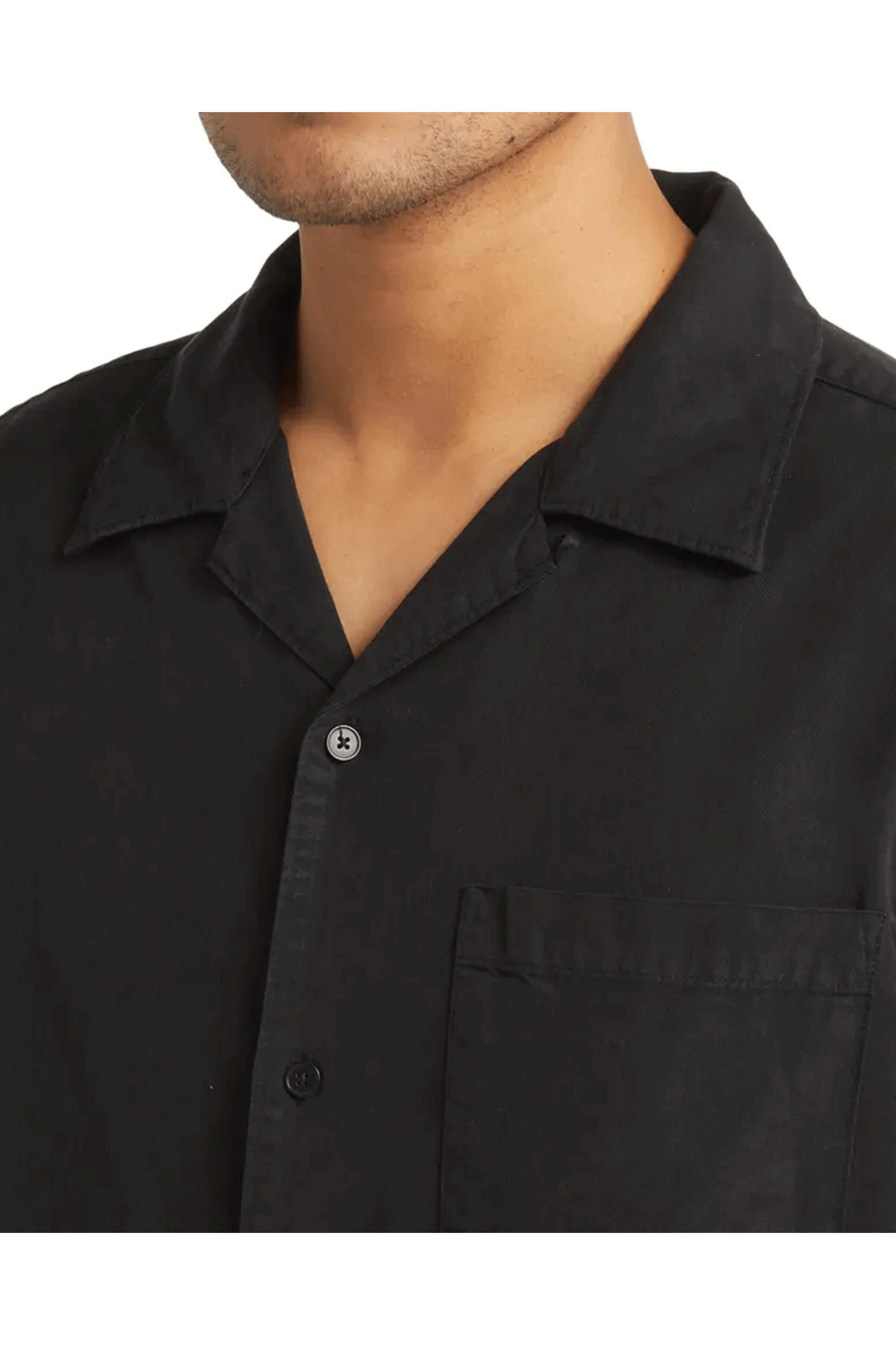 Nn07 - Black Julio Camp Collar Short Sleeve Shirt