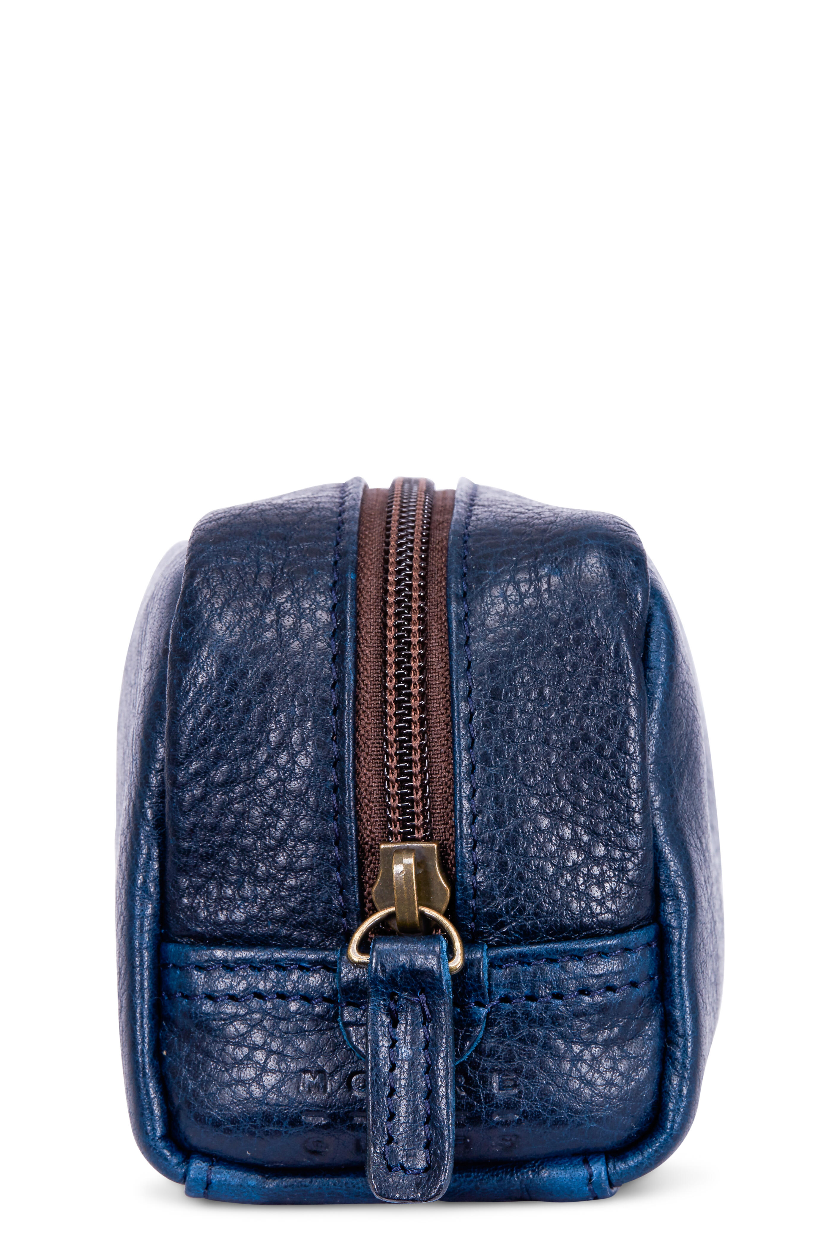 Moore & Giles Navy Leather Mini Dopp Kit