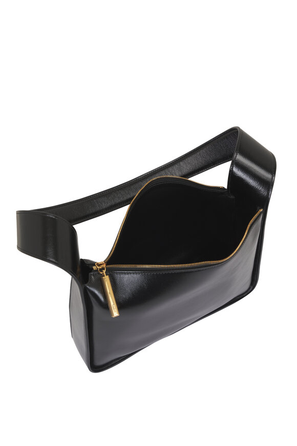 Khaite Lori Squared Black Crackle Patent Leather Bag - view 5