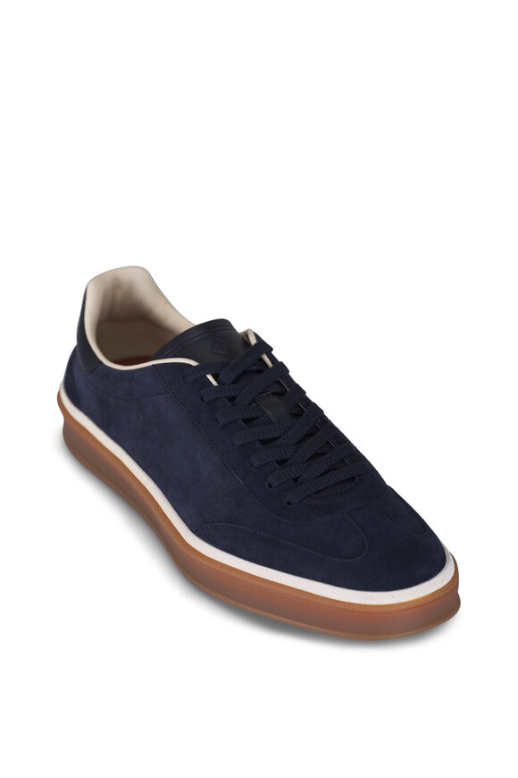 Loro Piana Tennis Walk Navy Blue Suede Sneaker