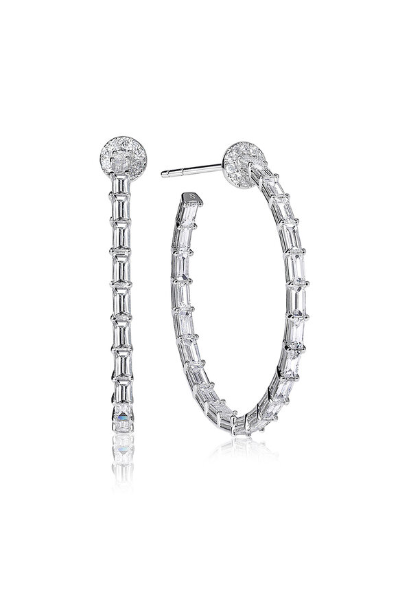Nam Cho Basic Baguette Diamond Hoops