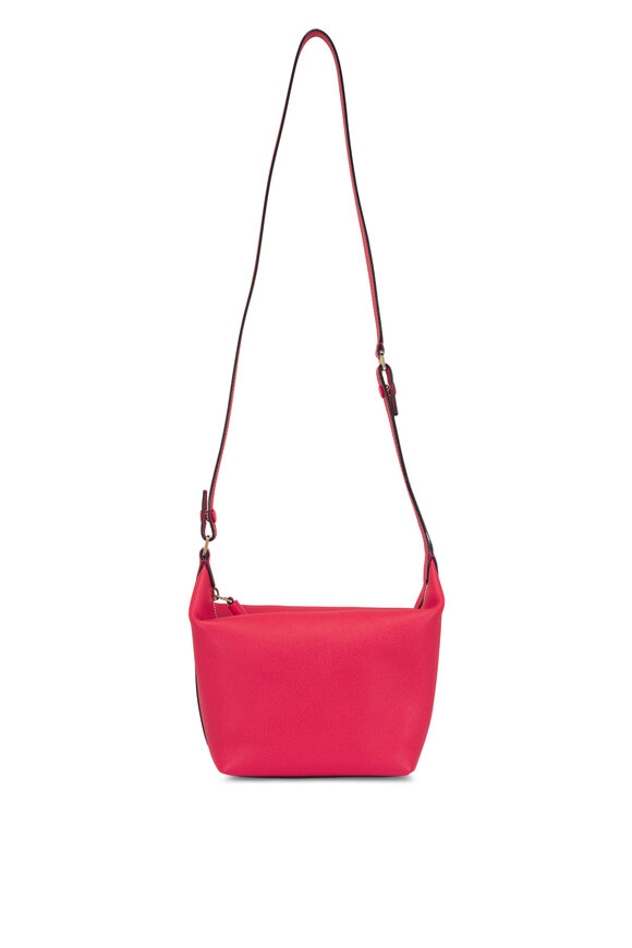 Valextra Mini Mochi Crimson Red Leather Top Handle Bag