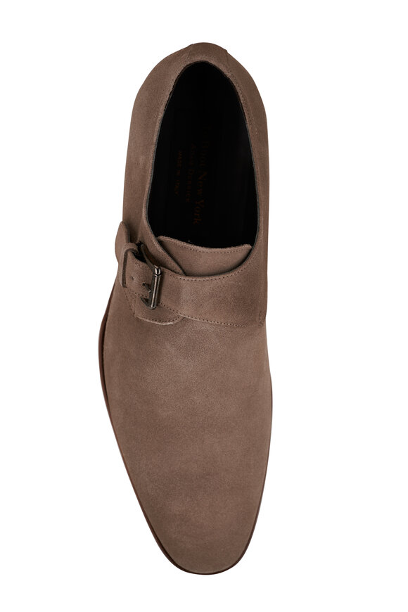 To Boot New York - Bower Taupe Suede Monk Strap Dress Shoe