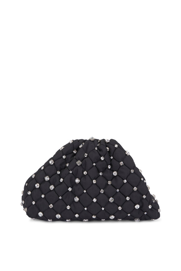 Maria La Rosa Strass Mini Game Black Quilted Rhinestone Clutch - view 4