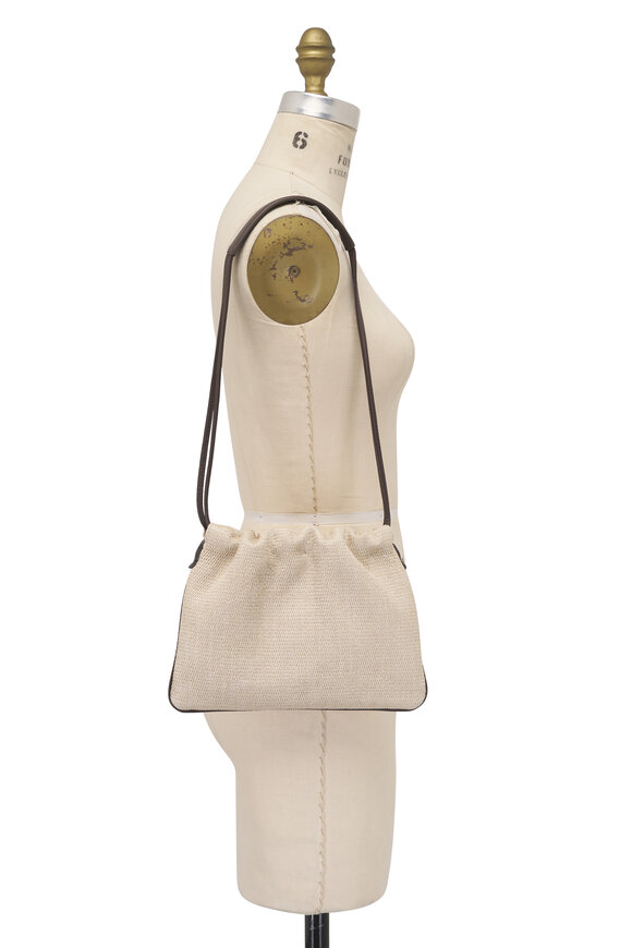 Brunello Cucinelli Micro Embellished Raffia Drawstring Shoulder Bag - view 6