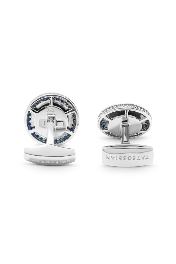 Tateossian - Blue Sapphire & Mother of Pearl Button Cufflinks