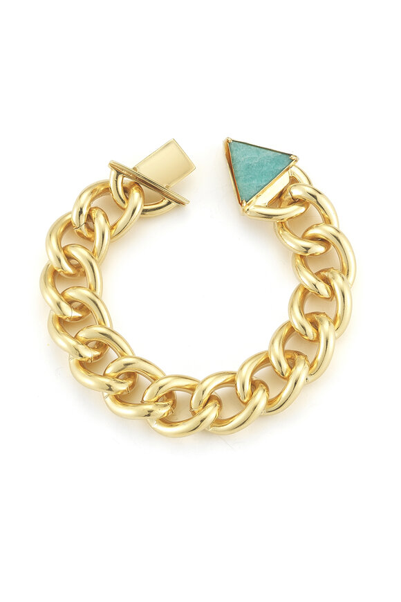 Elizabeth & James - Metropolis Gold Amazonite Chain Link Bracelet