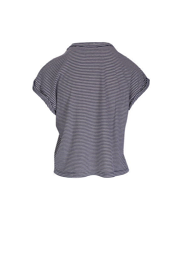 Mother - The Keep On Rolling Cream & Navy Stripe T-Shirt 