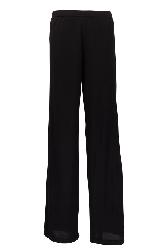 The Row - Melisa Black Silk Knit Pant