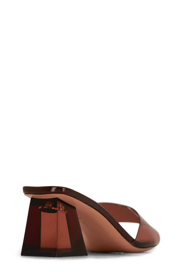 Gianvito Rossi - Brown PVC Block Heel Mule, 55mm 