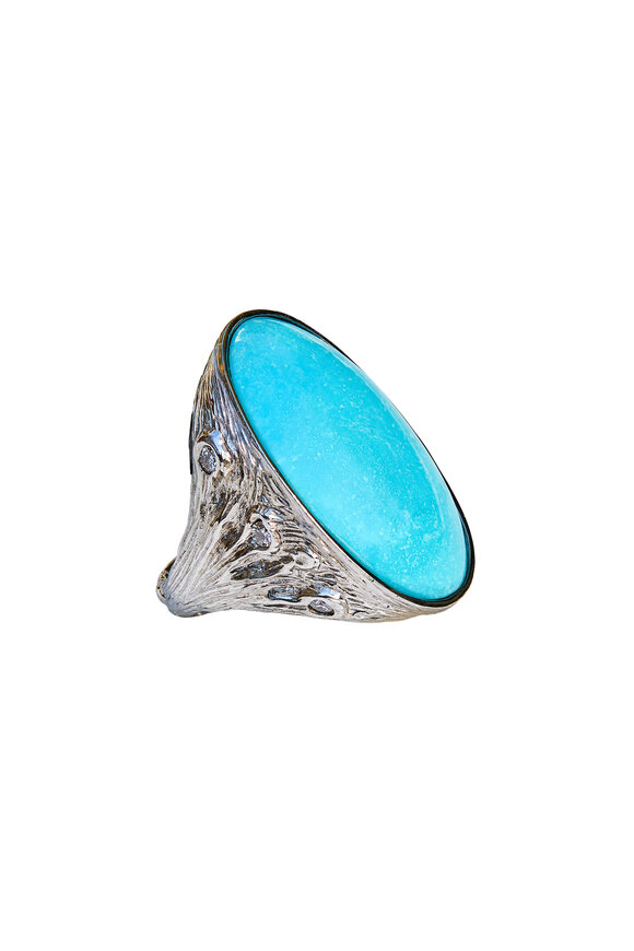 K. Brunini Jewels Turquoise Twig Signet Ring - view 2