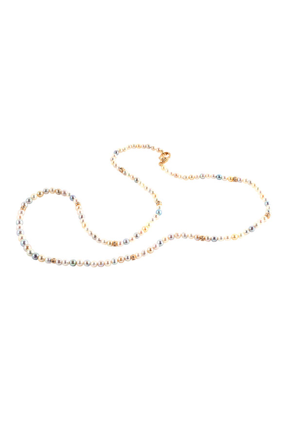 Sylva & Cie 18k Rose Gold Akoya Pearl & Diamond Necklace - view 1