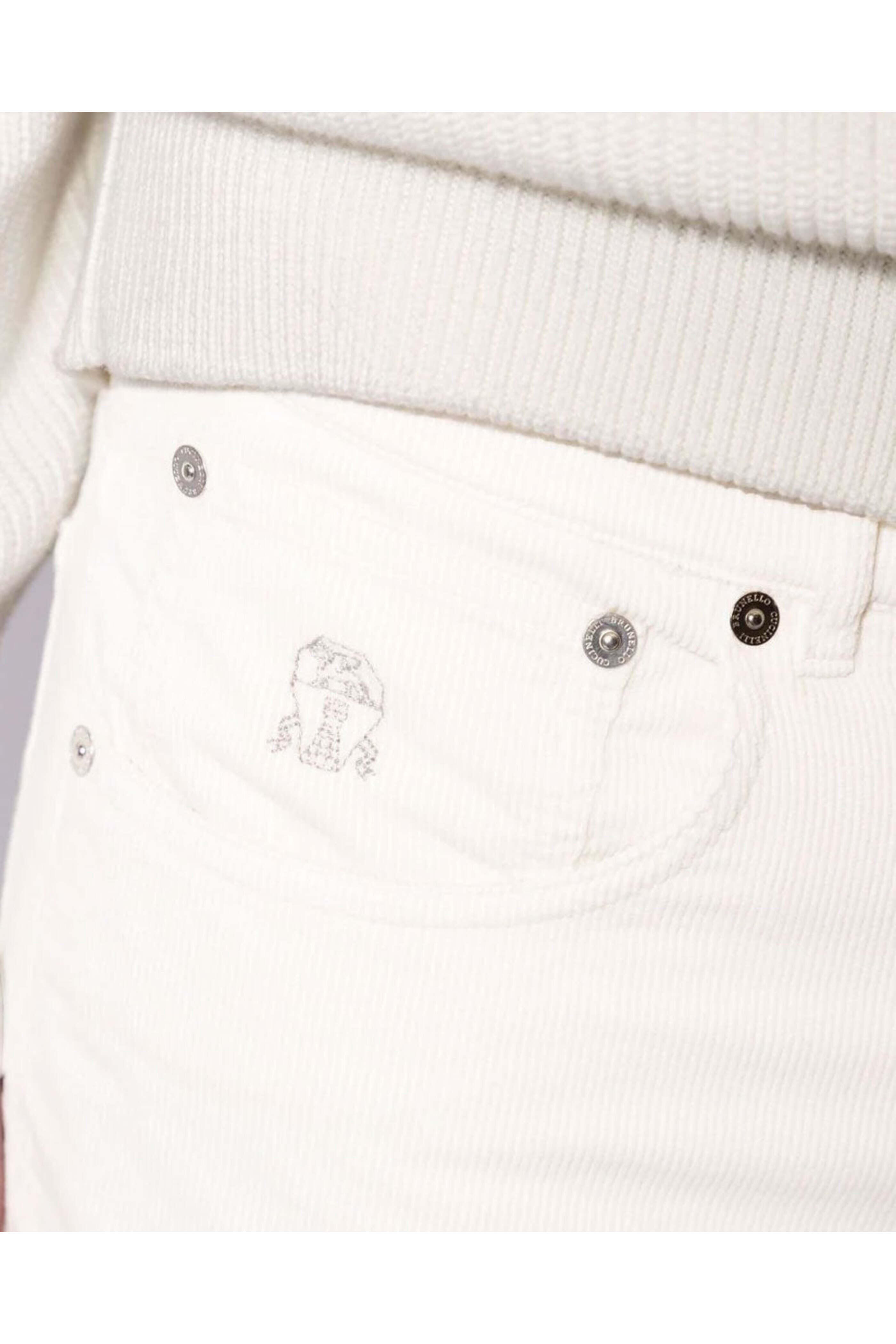 Brunello Cucinelli - Off White Fine Corduroy 5 Pocket Pant
