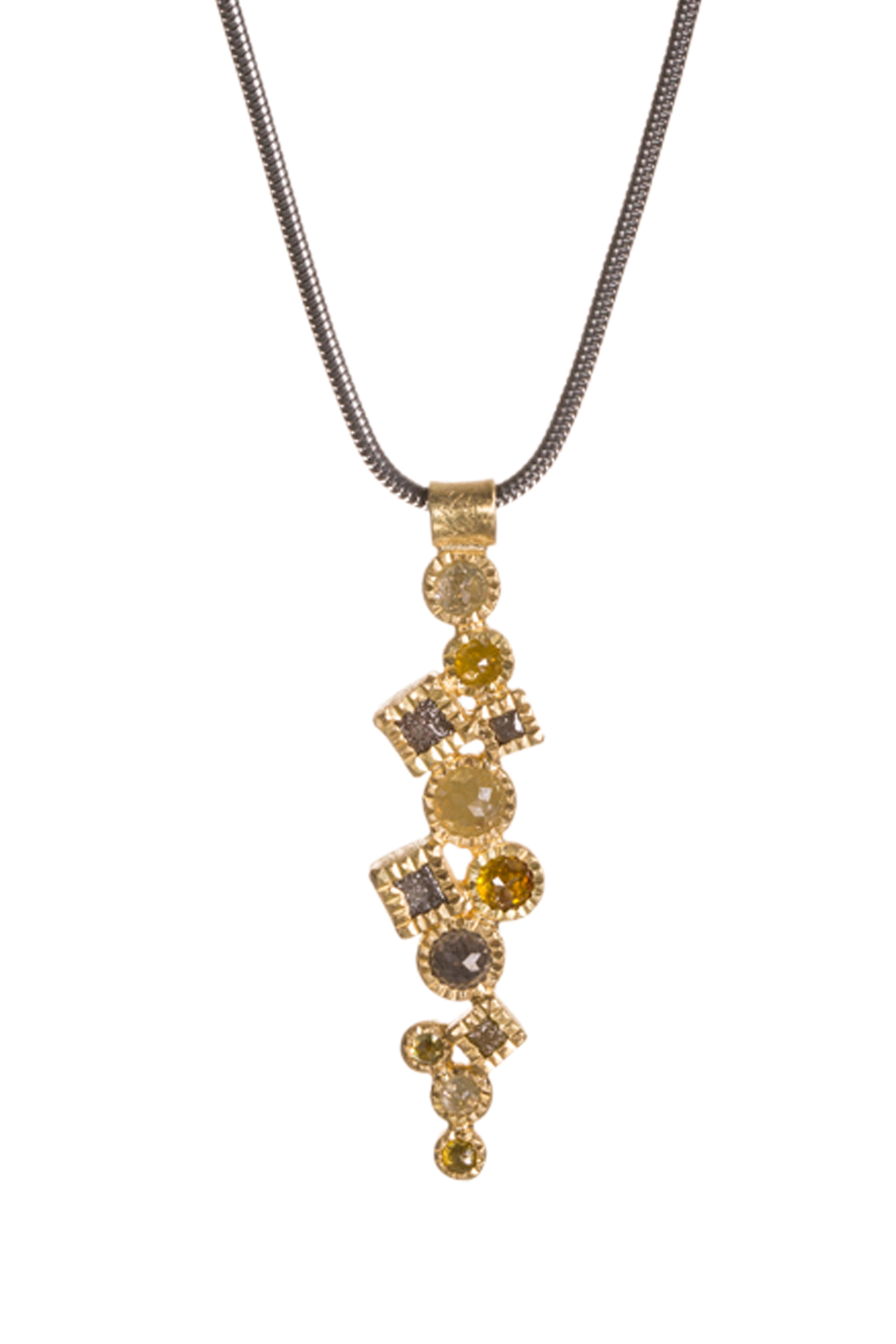 Todd Reed - 18K Yellow Gold Raw Diamond Pendant Necklace