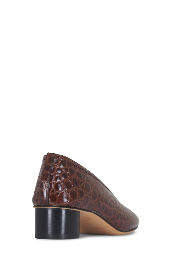 Le Monde Béryl Luna Chestnut Embossed Leather Pump, 50mm - view 5