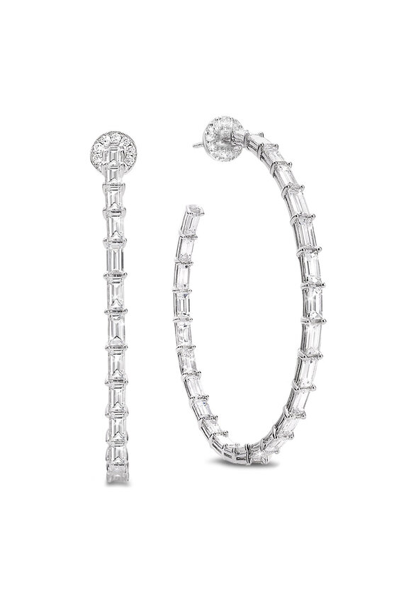 Nam Cho White Sapphire & Diamond Hoops