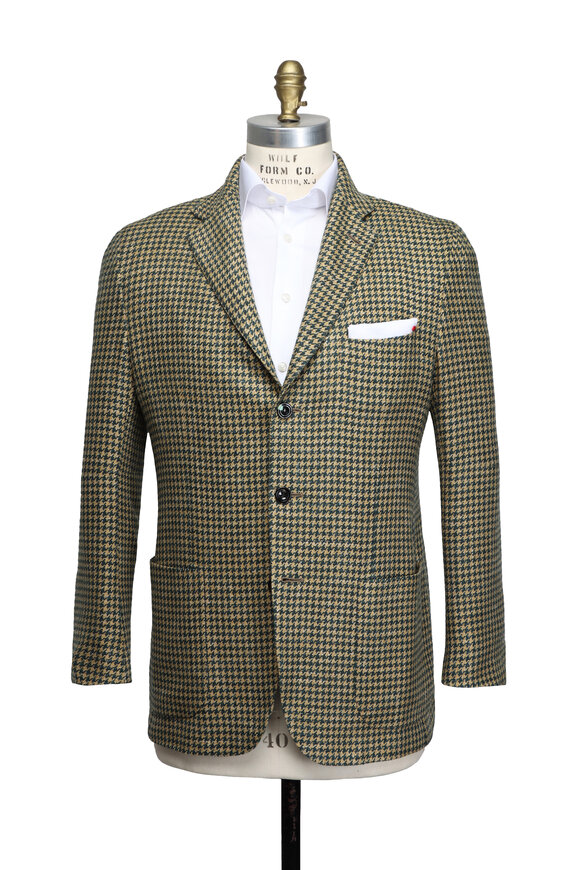 Kiton Butterscotch & Spruce Houndstooth Sportcoat - view 2
