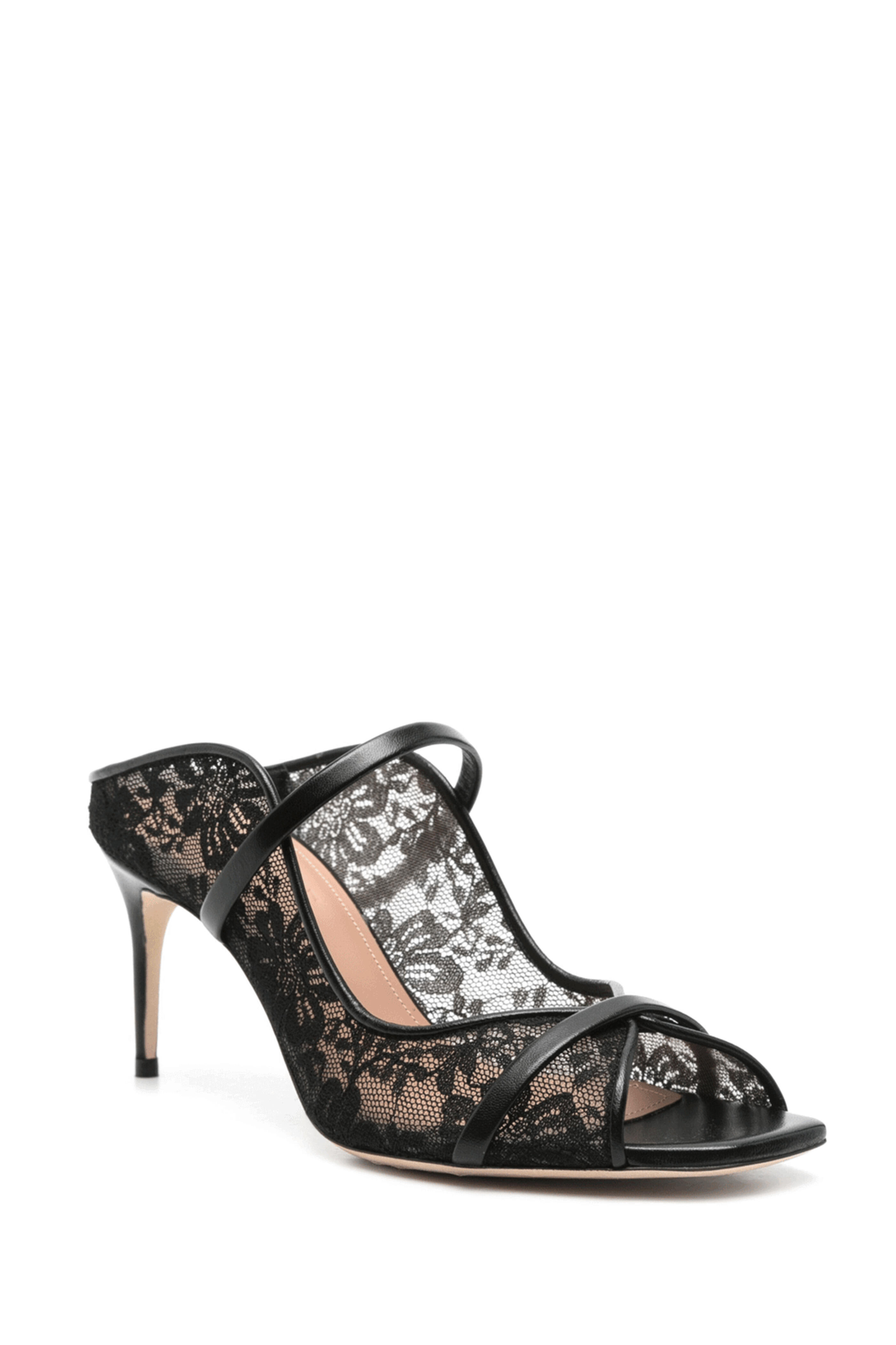 Malone Souliers - Noah Lace Mesh 70 Sandal in Black
