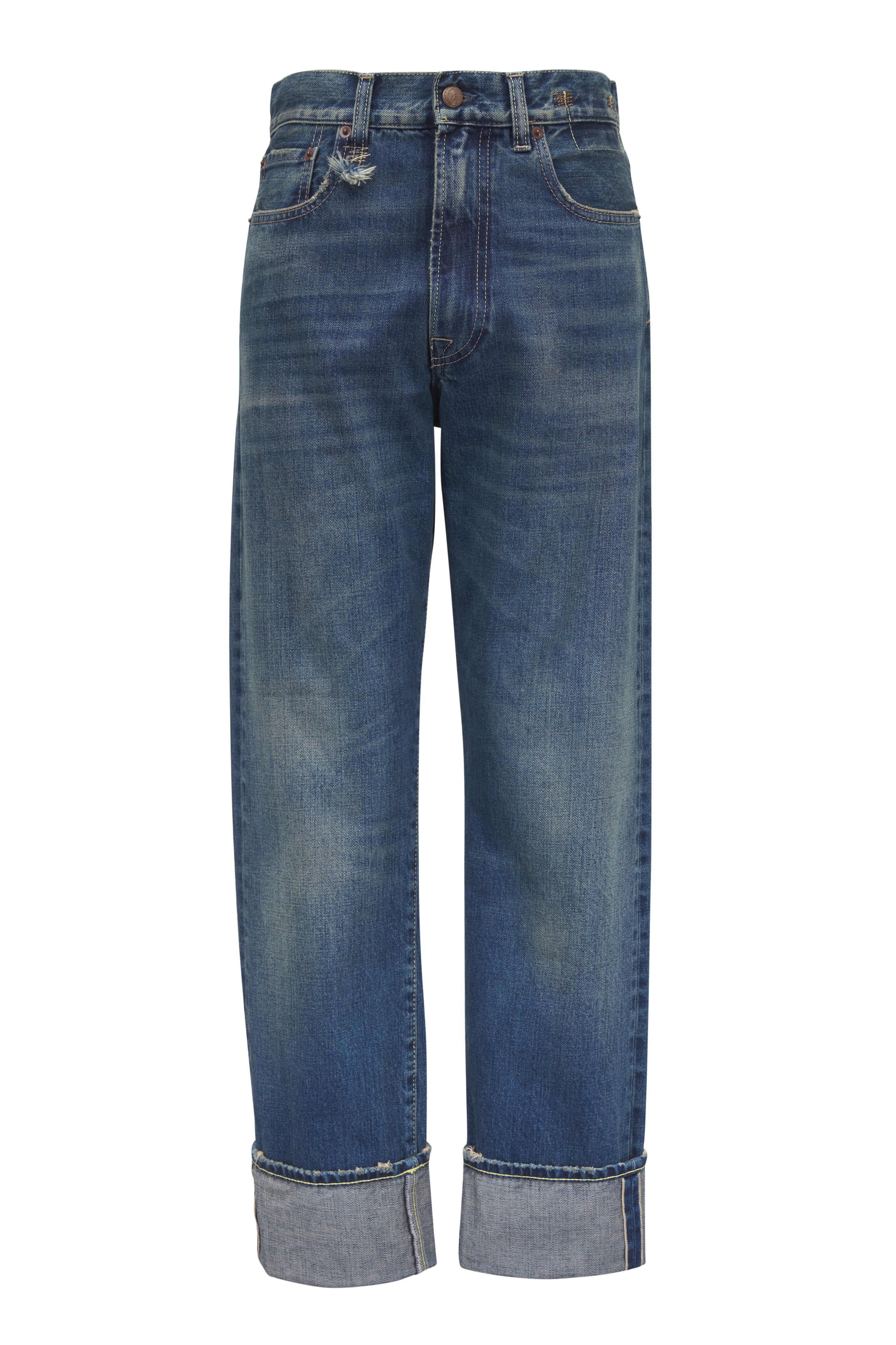 R13 - Blue Cuffed Boyfriend Jean