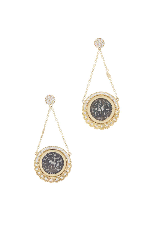 Coomi - 20K Yellow Gold Greek Coin Earrings