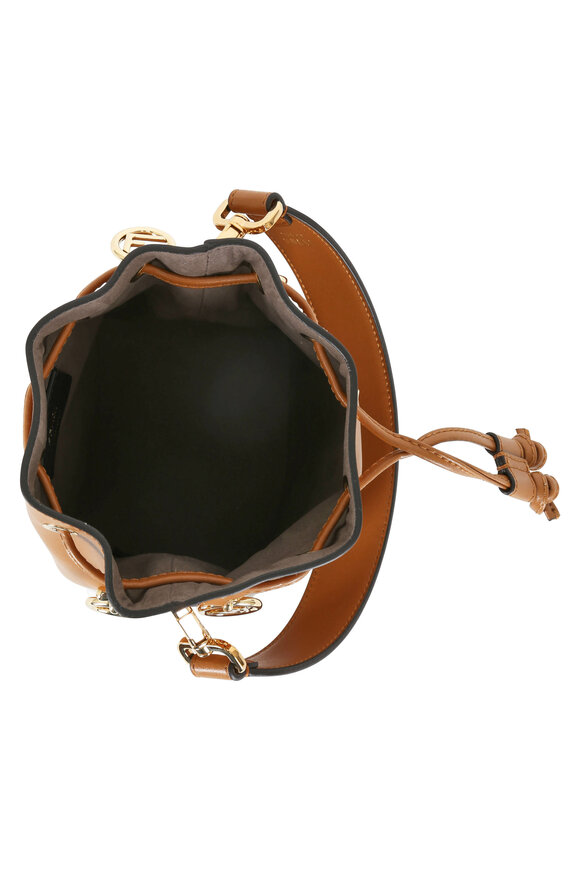 Fendi - Mon Tresor Cognac Floral Patch Mini Bucket Bag