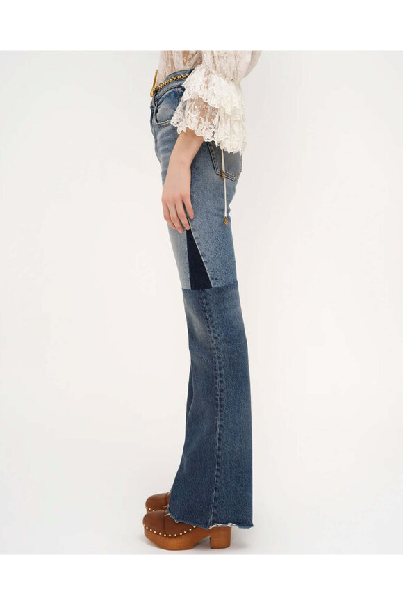 Chloé - Color Block Straight Jean in Blue Two Tone