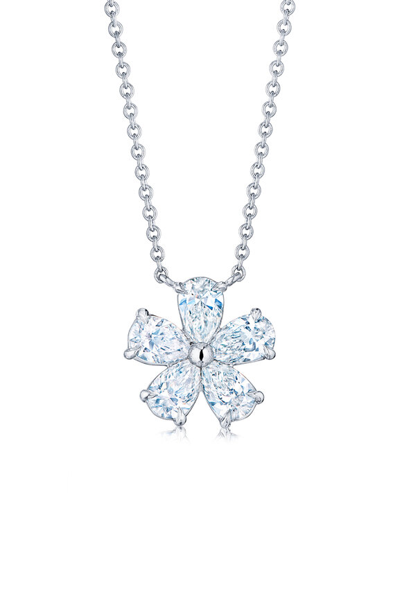 Kwiat Cluster Floral Pendant Necklace