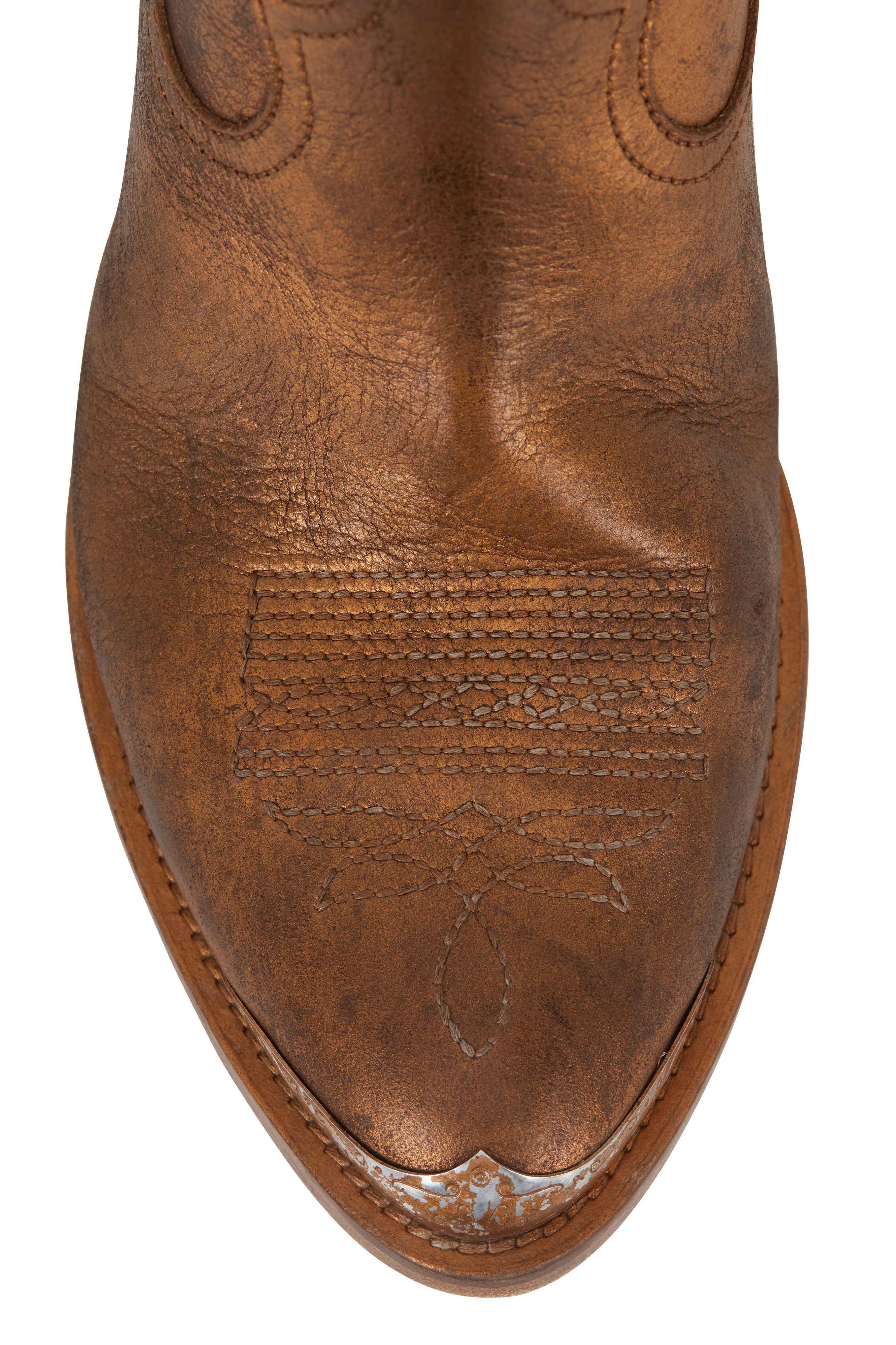 Golden Goose - Young Chocolate Laminated Leather Western Boot