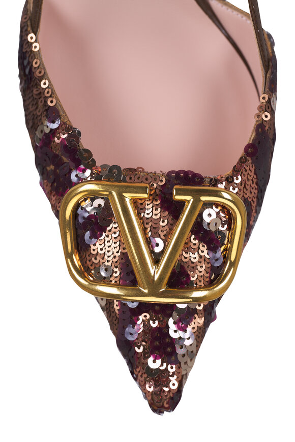 Valentino Garavani VLogo Signature Animalier Print Slingback, 80mm - view 7