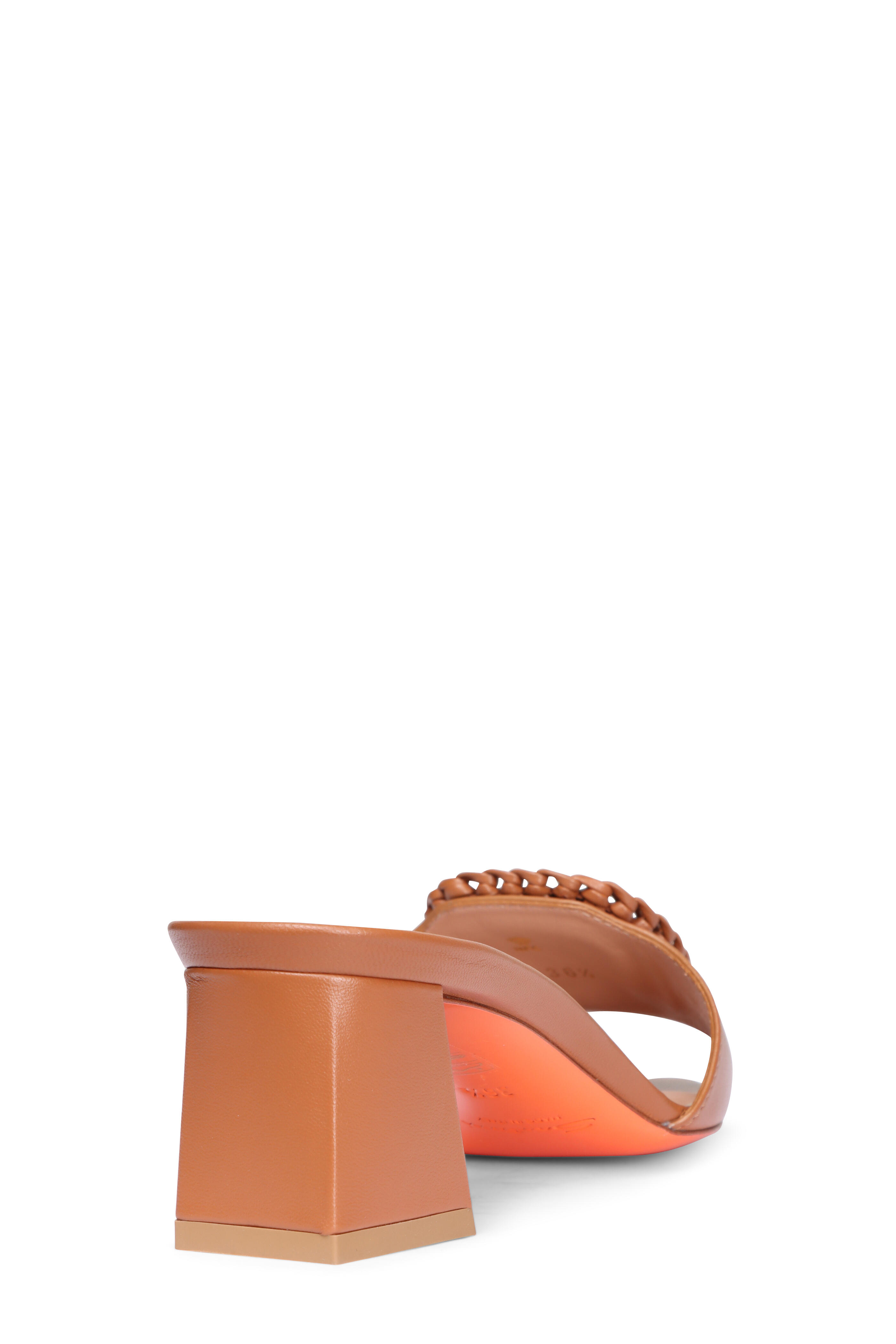 Santoni - Corolle Brown Leather Buckle Mule, 50mm - view 3