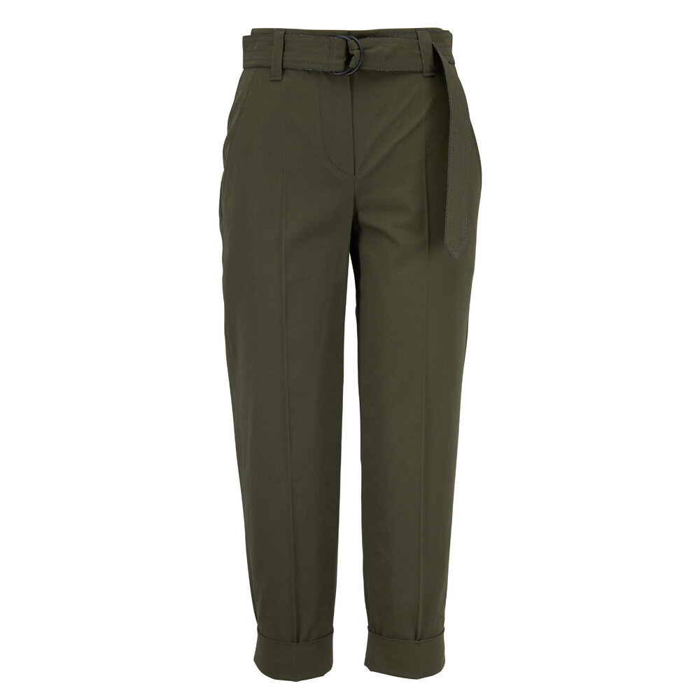 Brunello Cucinelli - Exclusive Military Cotton Crêpe Belted Pant