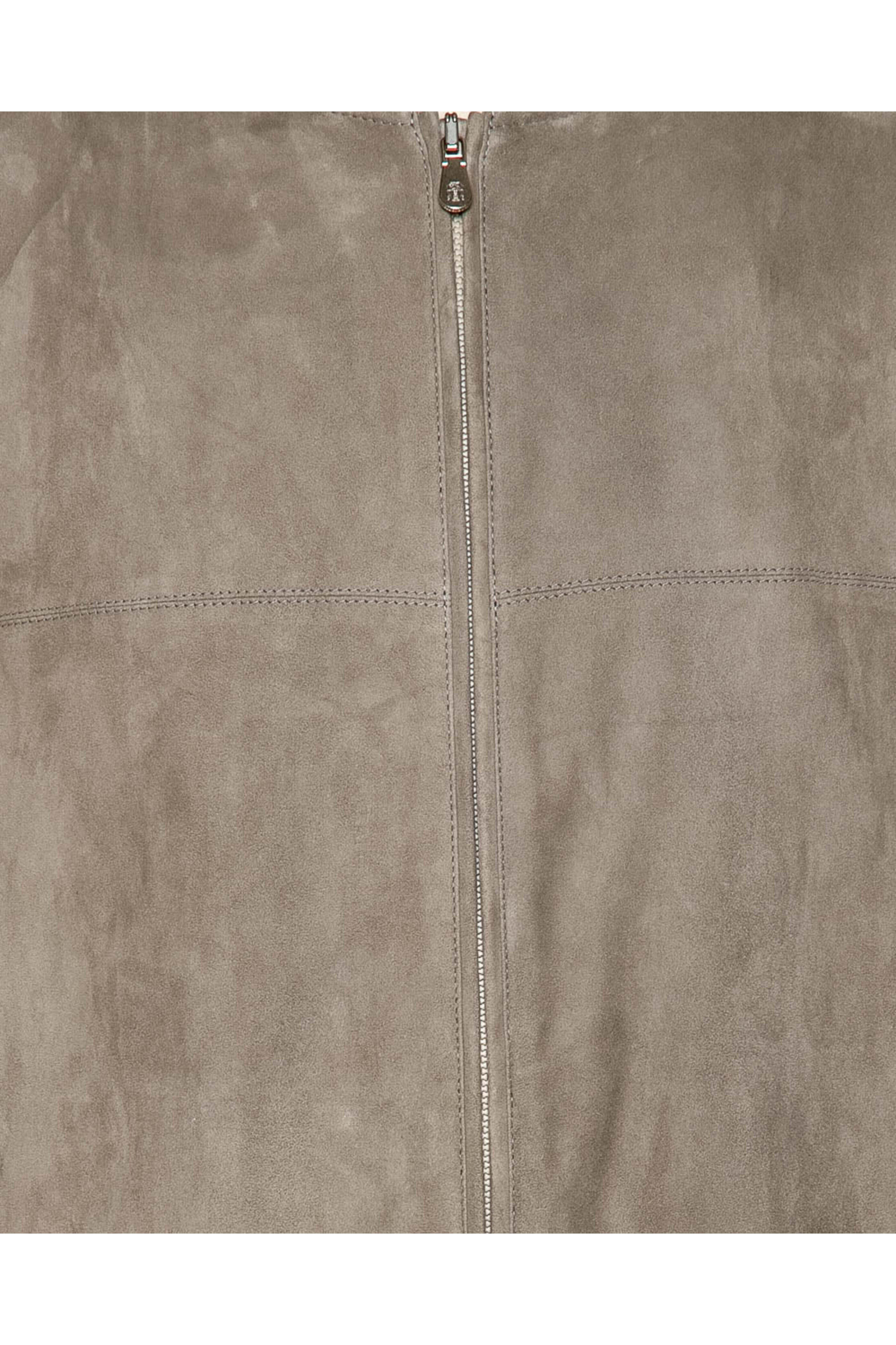 Brunello Cucinelli - Taupe Suede Bomber Jacket