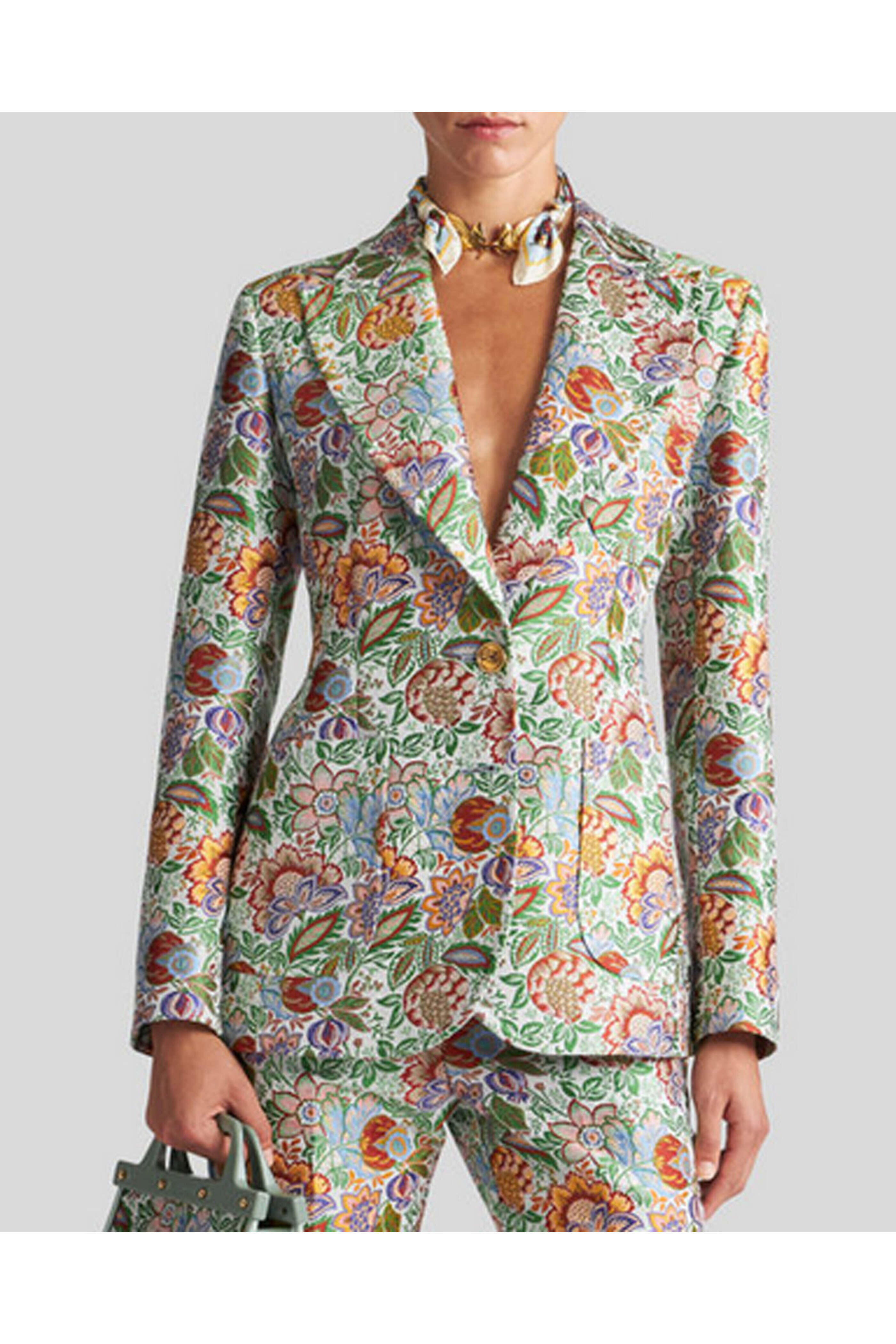 ジャケット ETRO White jacquard jacket with crossover detail Etro Paisley-jacquard Blazer In White | ModeSens