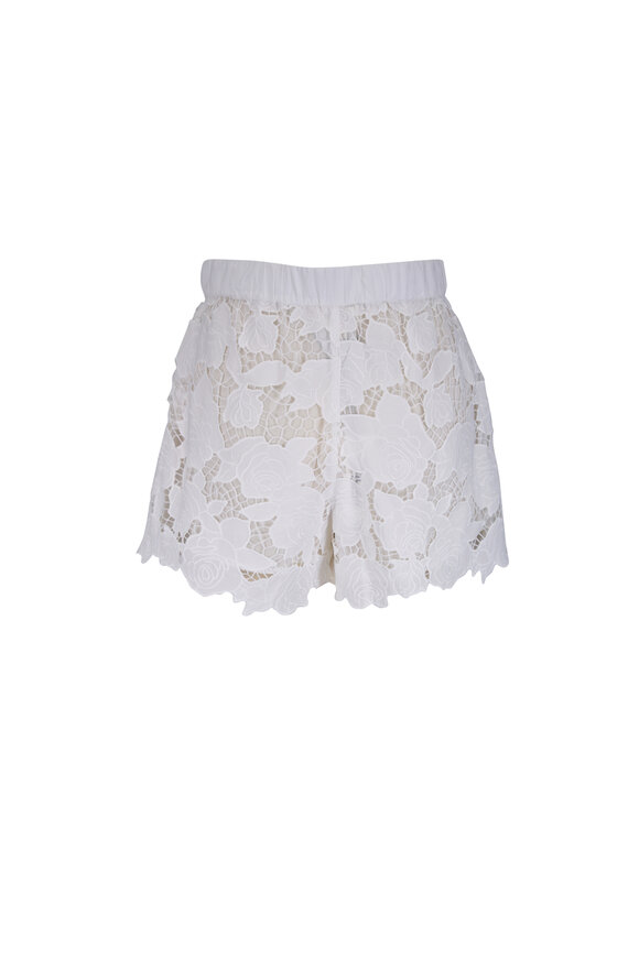 L'Agence Laina Ivory Eyelet Shorts - view 2